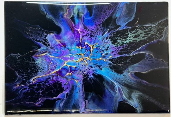 Celestial Beauty Large Tile 1 by Pourin’ My Heart Out - Fluid Art by Angela Lloyd