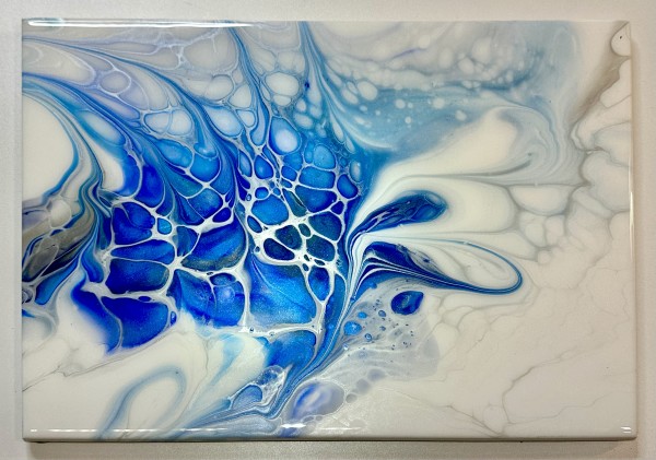 Tekhelet Large Tile 1 by Pourin’ My Heart Out - Fluid Art by Angela Lloyd