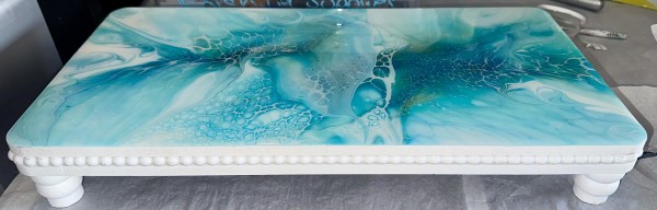 Oceanside 18” Platter by Pourin’ My Heart Out - Fluid Art by Angela Lloyd
