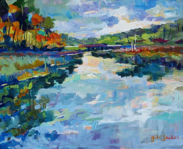 Moss Point Bayou and Bridge by Jill Seiler