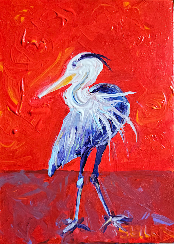 Quirky Red Bird by Jill Seiler, Image 1.