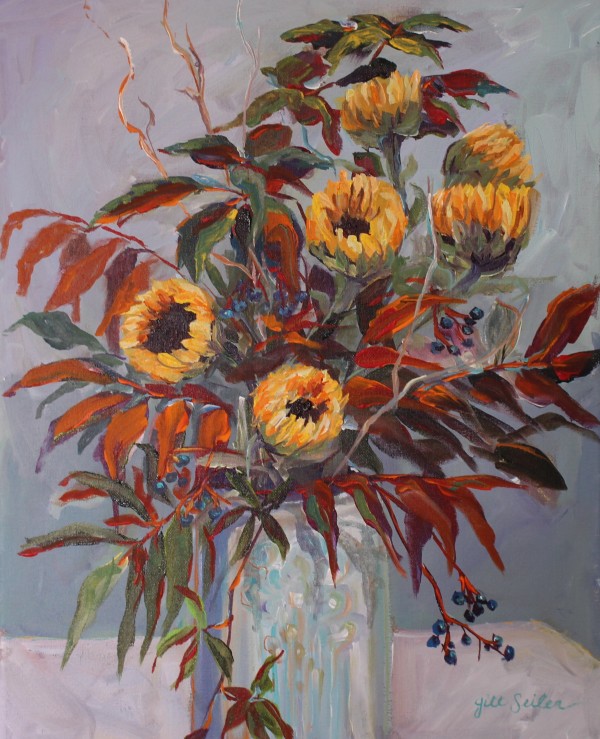 Sunflower Drama by Jill Seiler