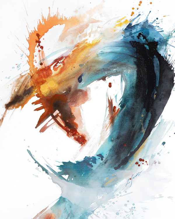 Dragon - Canvas Print in Black Frame by Lotta Sirén