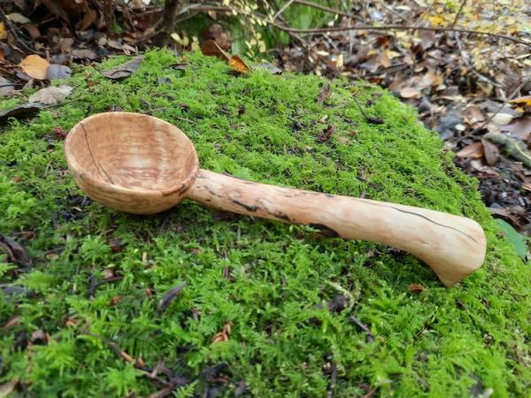 Twisted Spalted Coffee Spoon by Hugh Marshall Fearn