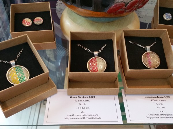 Boxed pendants by Alison Carrie