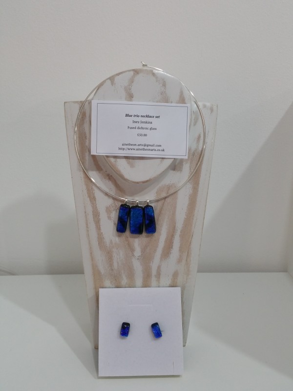 Blue Trio necklace set by Inez Jenkins