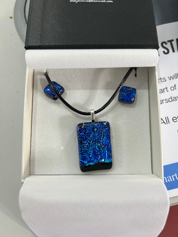 Cobalt Blue Florentine Pendant set by Inez Jenkins