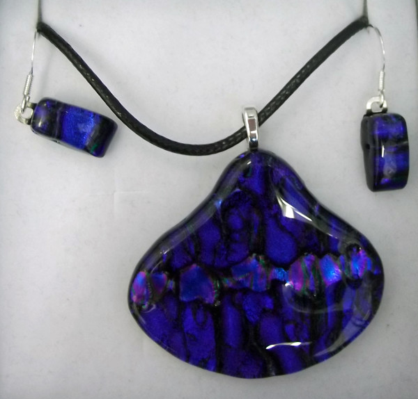 Purple Necklace and Earring set by Inez Jenkins