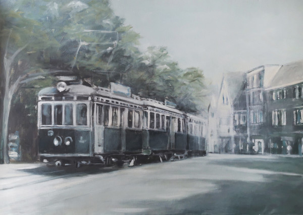 De Blauwe tram by Oscar Spierenburg