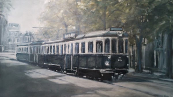 Blauwe tram by Oscar Spierenburg