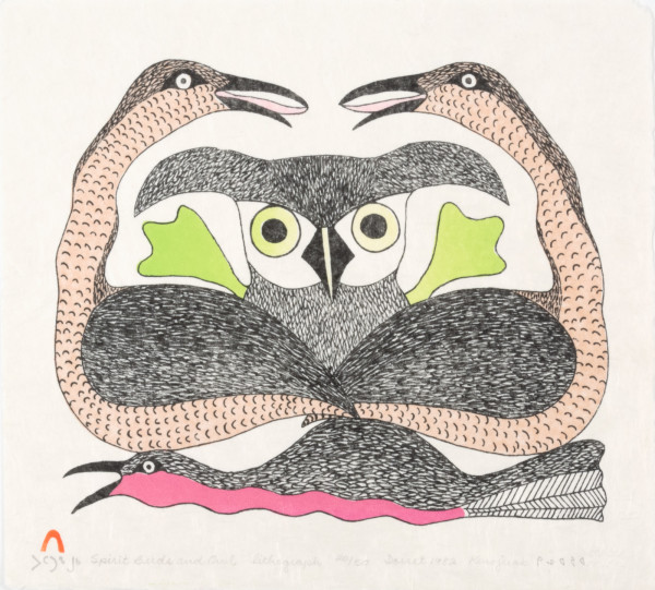 Spirit Birds and Owl by Kenojuak Ashevak