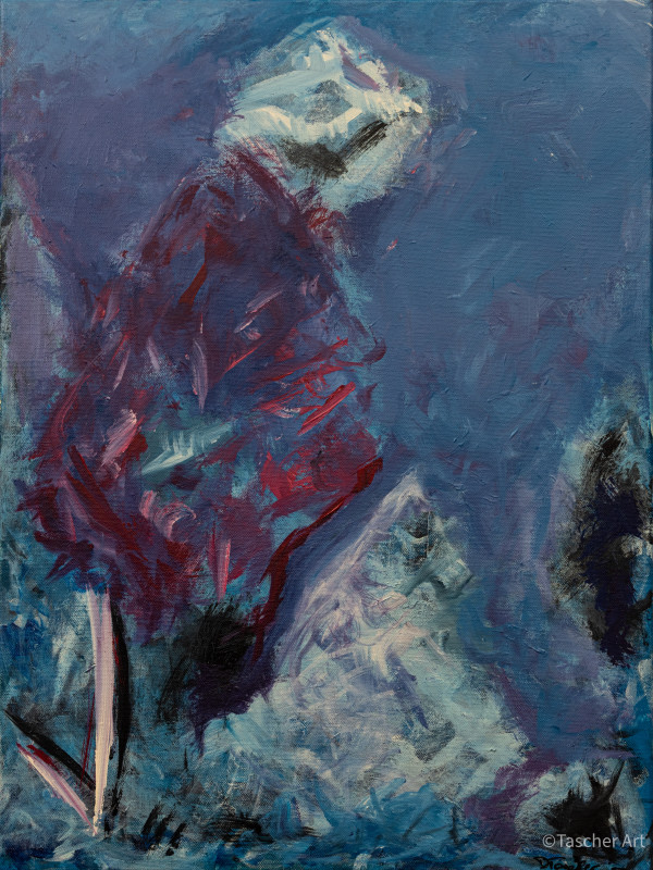 The Old Lady & The Dog by Tascher Art Studio