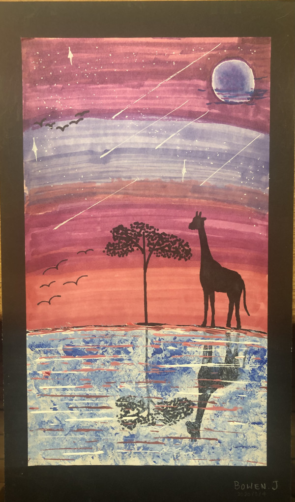 A Giraffe in a Beautiful Night by Art II