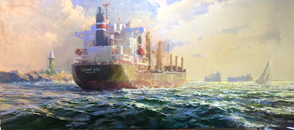 Leaving Fremantle Port by Leon Holmes