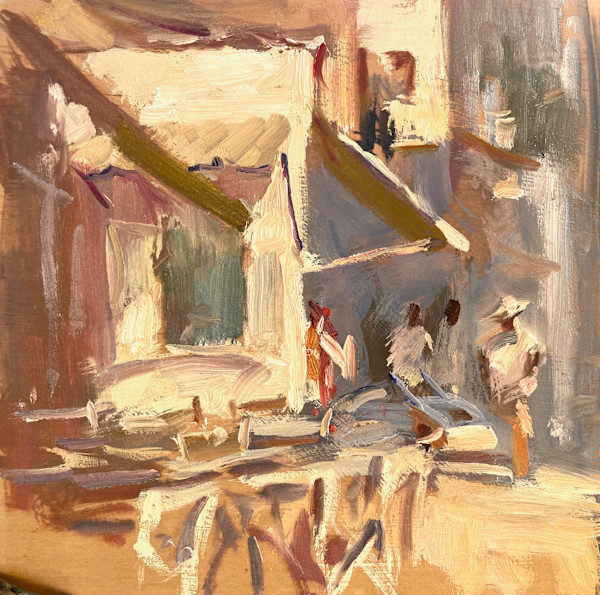 Greek Urban Sketch by Leon Holmes