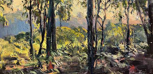 Early Morning Forest Shadows by Leon Holmes