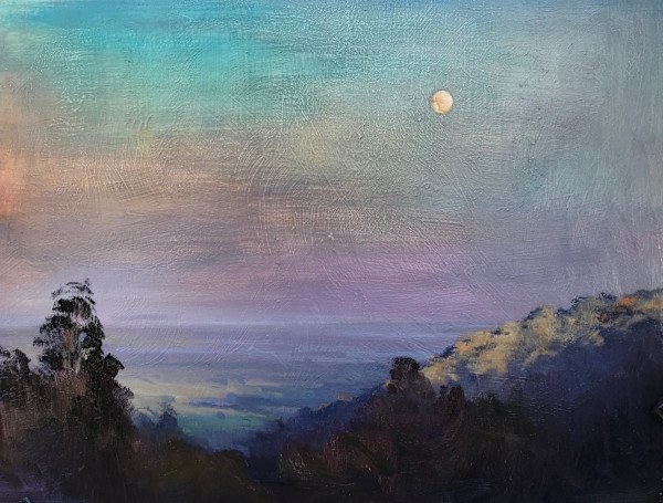 5 am Moon Set by Leon Holmes