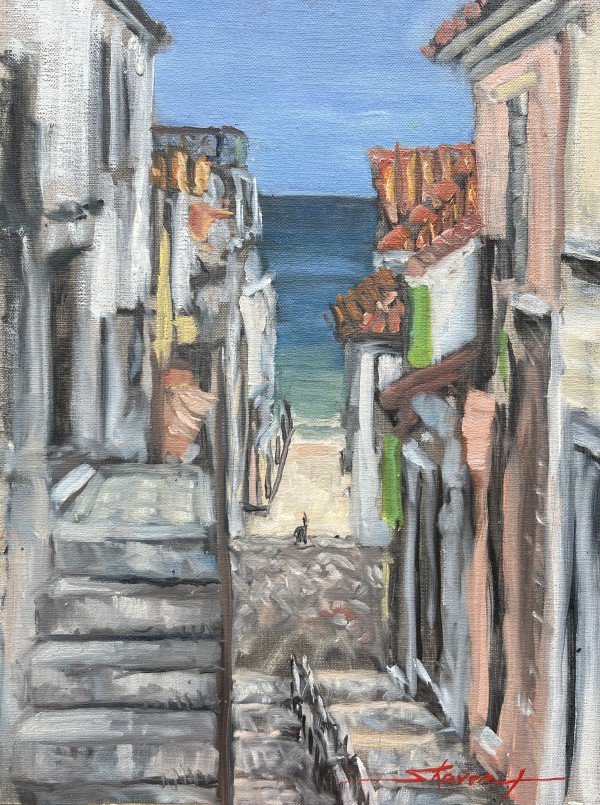 Plein Steps in Sesimbra by Sharon Rusch Shaver