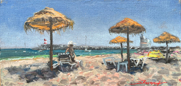 Plein Sesimbra at the Beach by Sharon Rusch Shaver