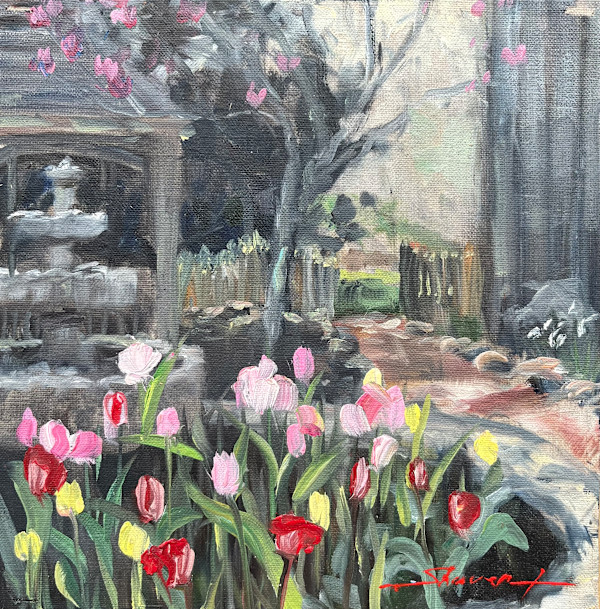 Plein Spring Tulips by Sharon Rusch Shaver, Image 1.