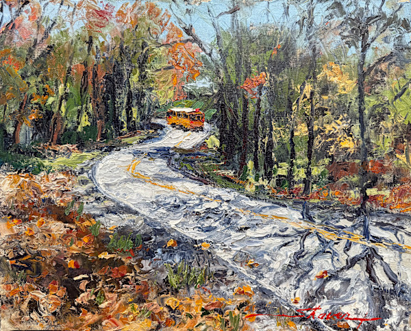 Plein School Day in Fall by Sharon Rusch Shaver