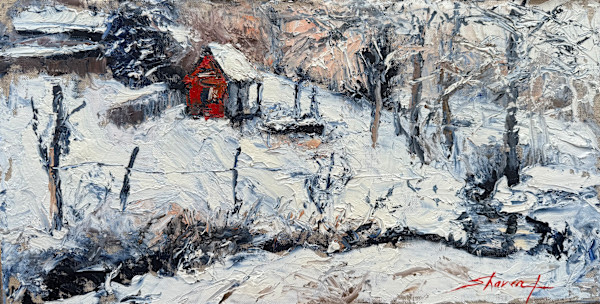 Plein Winter Snow Day by Sharon Rusch Shaver