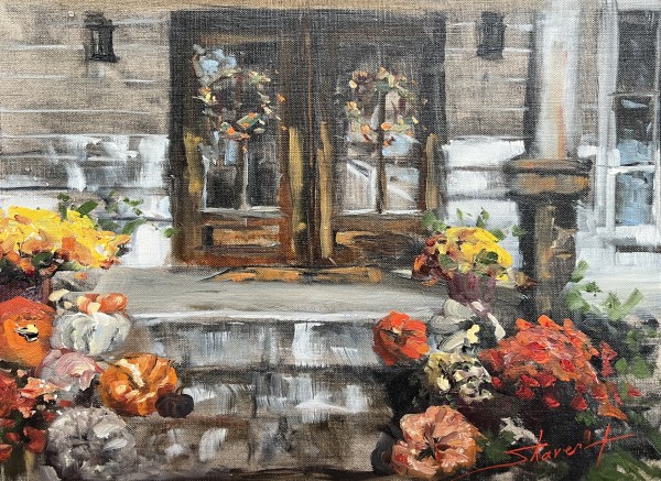 Fall Porch by Sharon Rusch Shaver