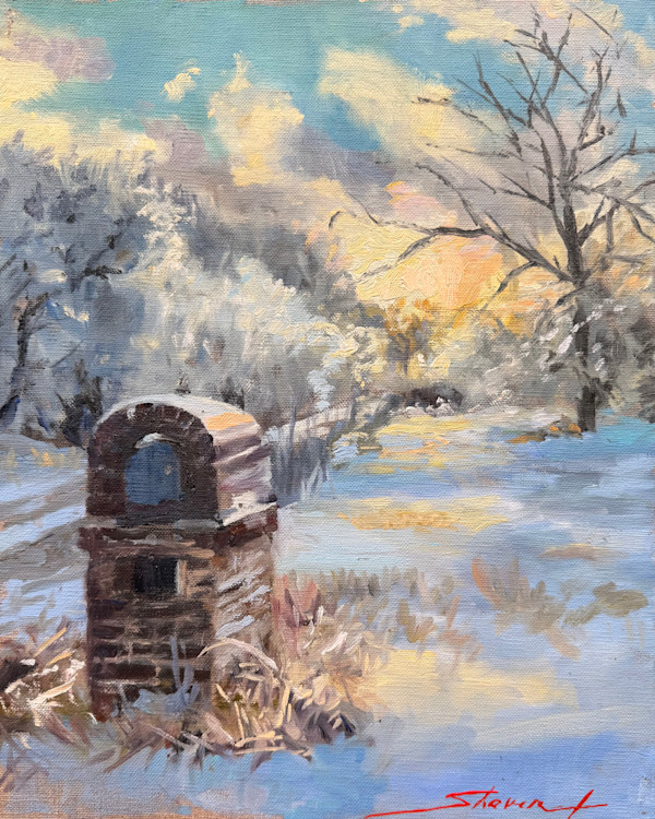 Plein Winter Mailbox by Sharon Rusch Shaver, Image 1.