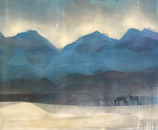 Moon set by Janet E Fagan