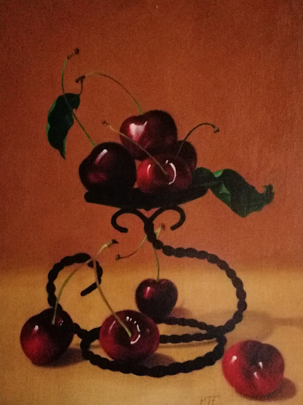 Cherries with candle holder by Peter Thomas Foster