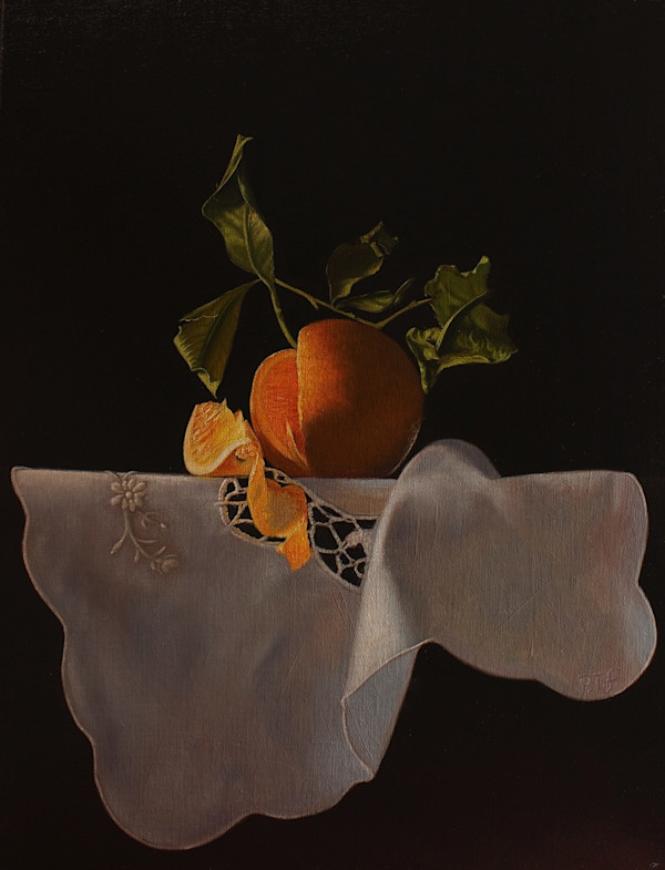 Orange and white cloth by Peter Thomas Foster
