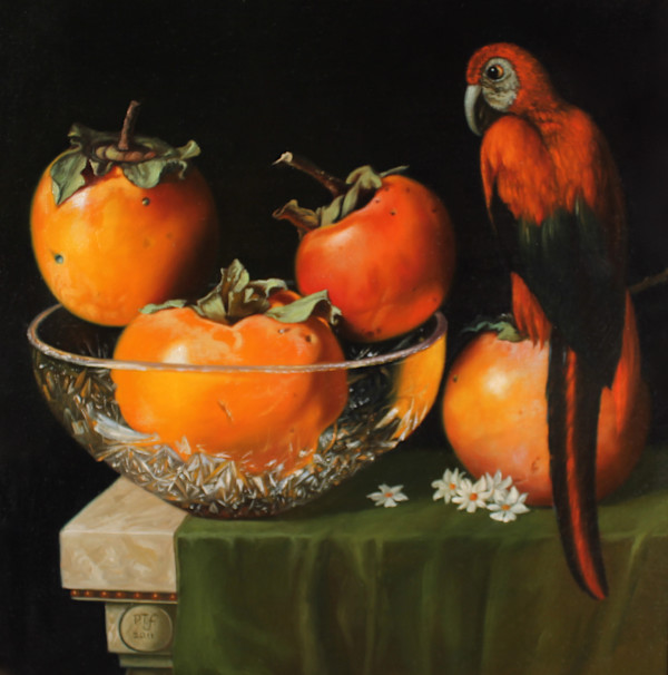Persimmons and parrot by Peter Thomas Foster, Image 2.