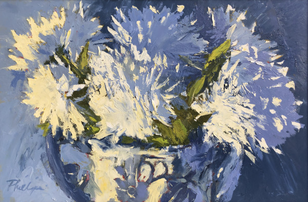 Delft Vase with Mums by Rick Phillips