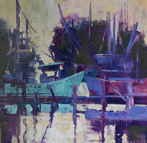 Docks At Twilight by Fred R. Jackson