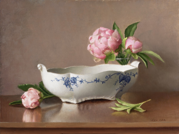 English Bowl and Peonies by Cecelia Cox