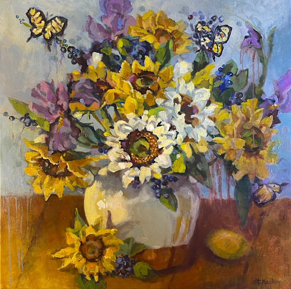 Sunflowers and Butterflies by Susan C. Mackey, Image 1.