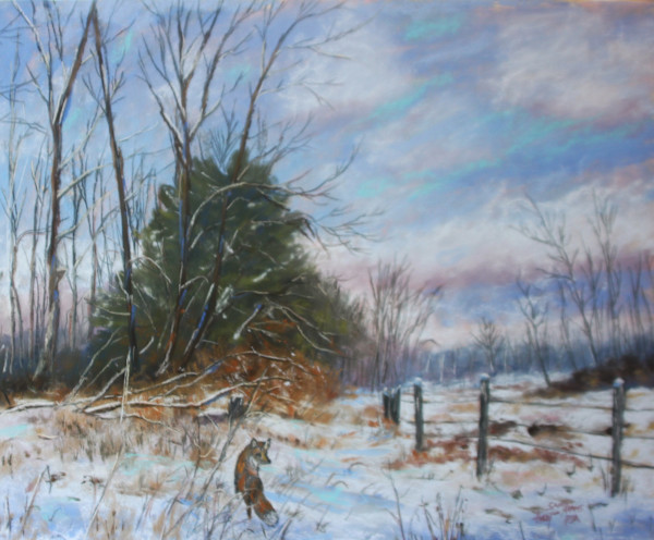 Wintering Fox at the Farm by Sandy Askey-Adams