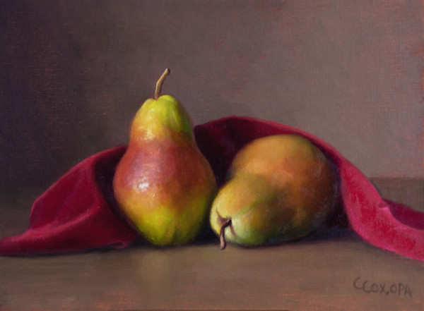 Pears and Red Velvet by Cecelia Cox, Image 1.