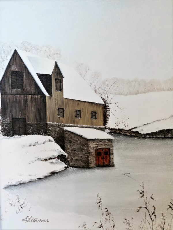 Wintery Mill Pond by Lini Stevens