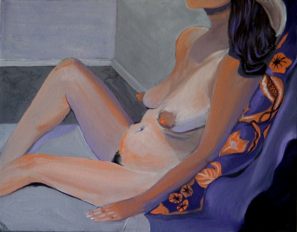 Nude Study in Violet and Orange