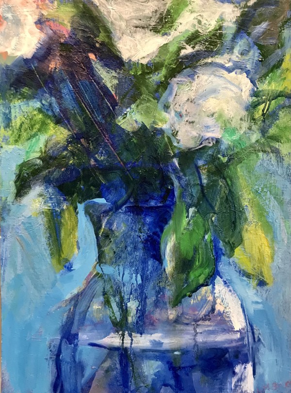 Vase with White Flowers by Lynda Bruce