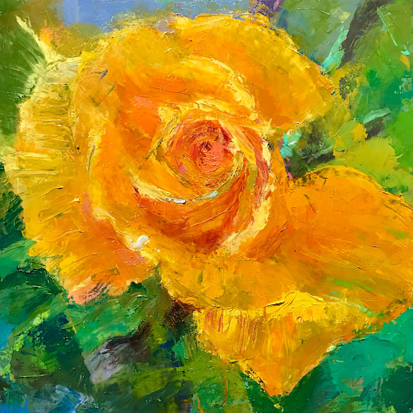 Yellow Rose, Soaking up the Sun by Lynda Bruce