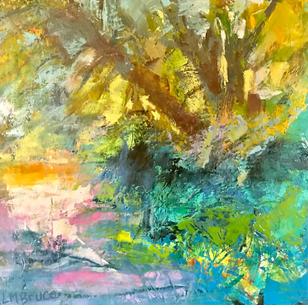 Upriver and Around the Bend / Le saule s’incline, le canoë passe by Lynda Bruce