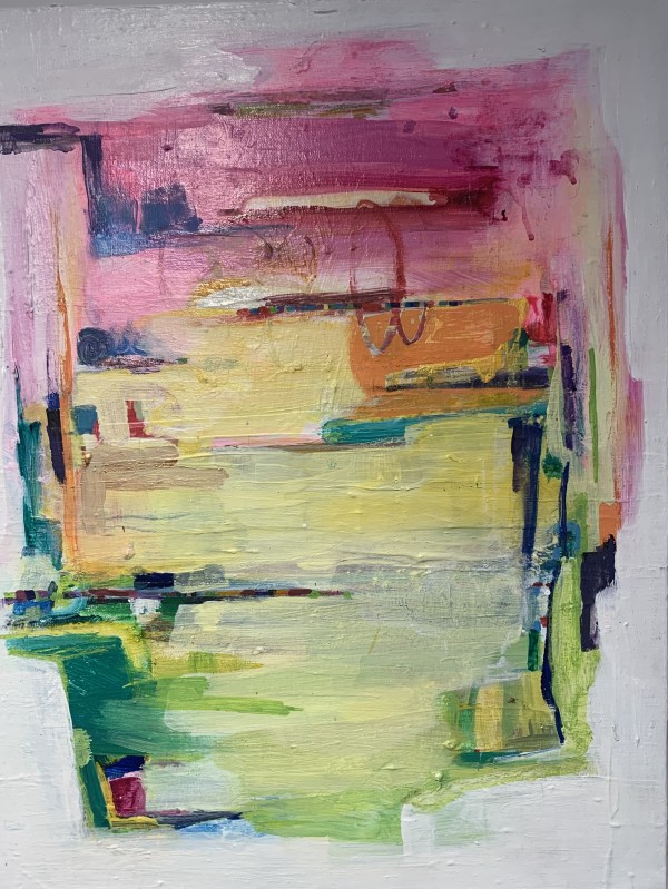 Abstract Landscape with Pink Sky by Susan Snyder
