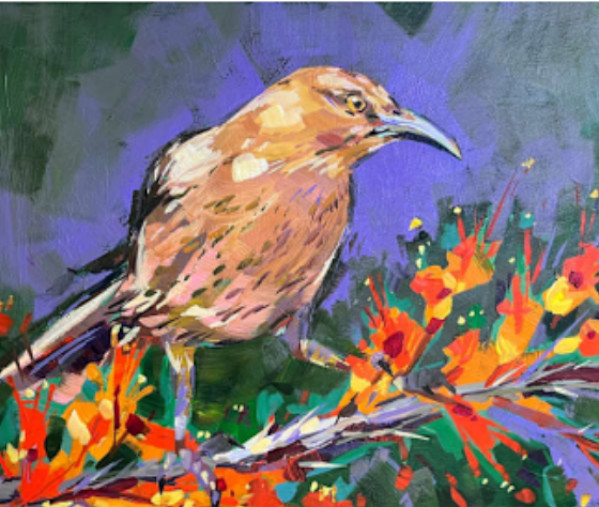 Shrike on a Branch by Laura Green