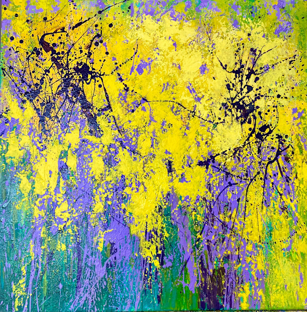 Yellow iris with purple by Joy Moore, Image 1.