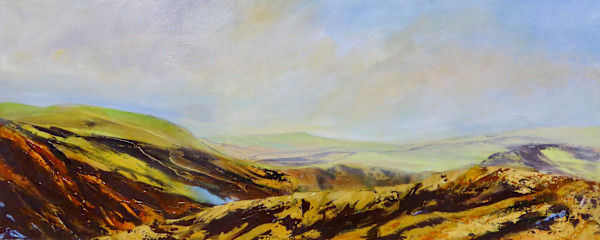 Deep valley with Distant Hills by Joy Moore