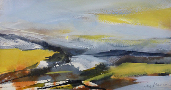 Dark Landscape with Yellow by Joy Moore