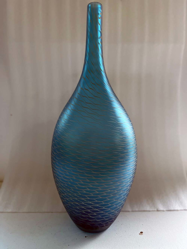 Ocean Blue Merletto Vase by John Geci, Image 1.