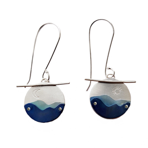 Sunrise to Sunset the Blue Ridge Mountains Earrings by Ilene Kay, Image 1.